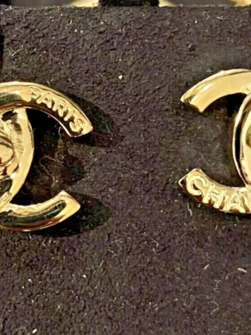 Chanel CC Logo Love Lock Turnlock Stud Earrings Gold color, NWT
